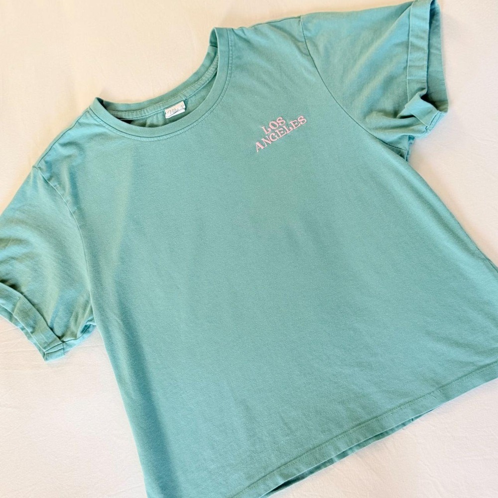 Vibe Los Angeles California Lifeguard Tower Graphic Tee Seafoam Green S